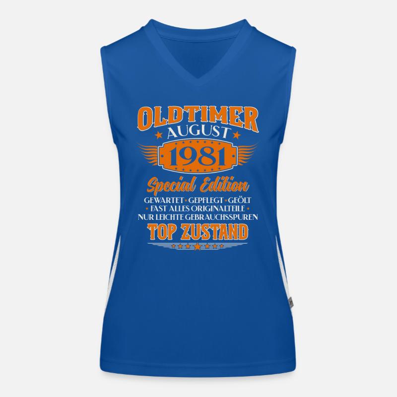 44. Geburtstag Oldtimer August Jahrgang 1981 Funktionelles Kontrast-Tank Top für Frauen