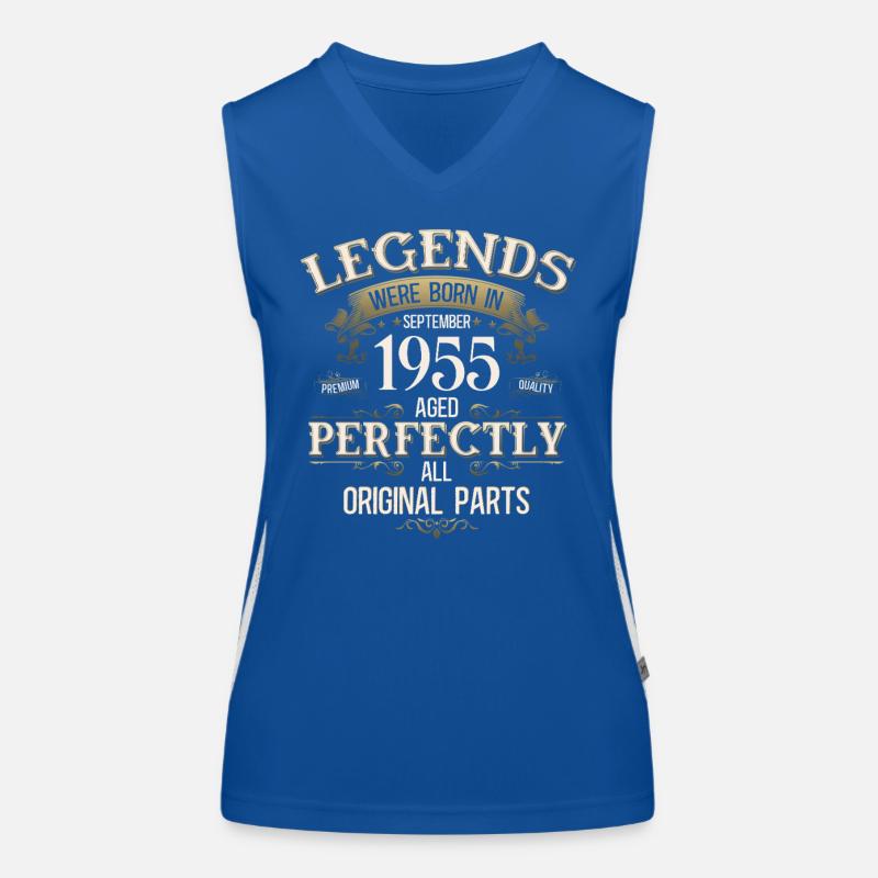 70th Birthday Gift Legend September 1955 Women's Functional Contrast Tank Top