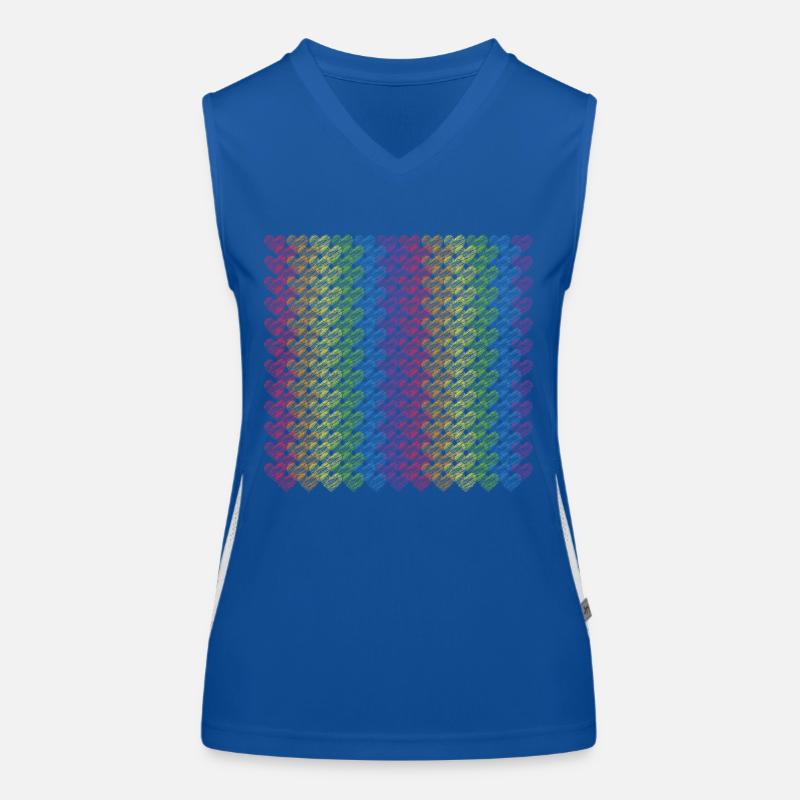 Pride Herzen Regenbogenfahne Regenbogen Funktionelles Kontrast-Tank Top für Frauen