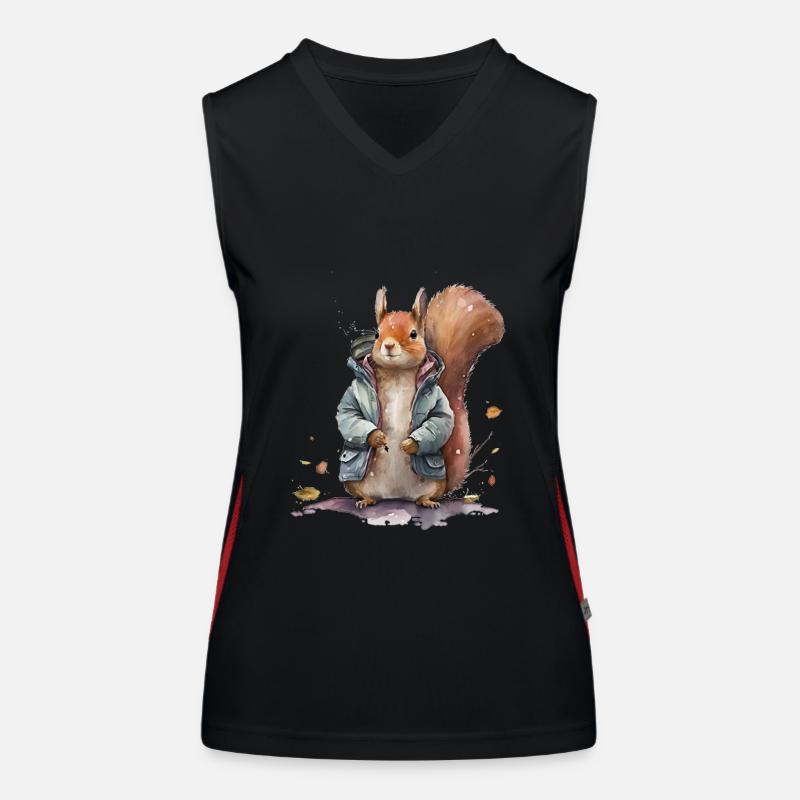 Eichhörnchen-Eichhörnchen trägt eine Aquarelljacke Funktionelles Kontrast-Tank Top für Frauen