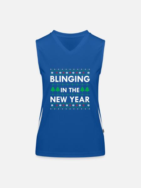 Blinging In The New Year - Women's Functional Contrast Tank Top - royal/white - Front