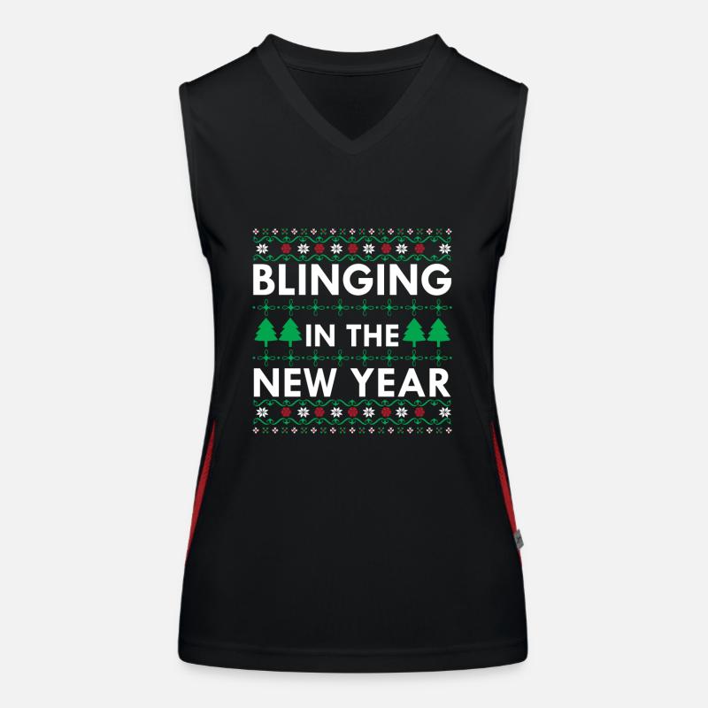 Blinging In The New Year Women's Functional Contrast Tank Top