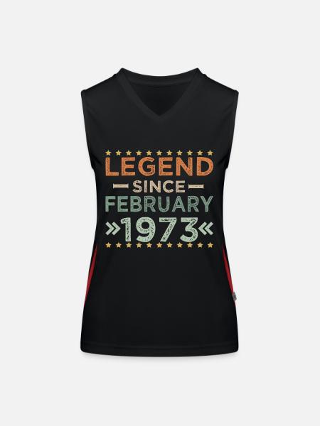 Birthday Birthday Present 1973 50th Birthday - Women's Functional Contrast Tank Top - black/red - Front