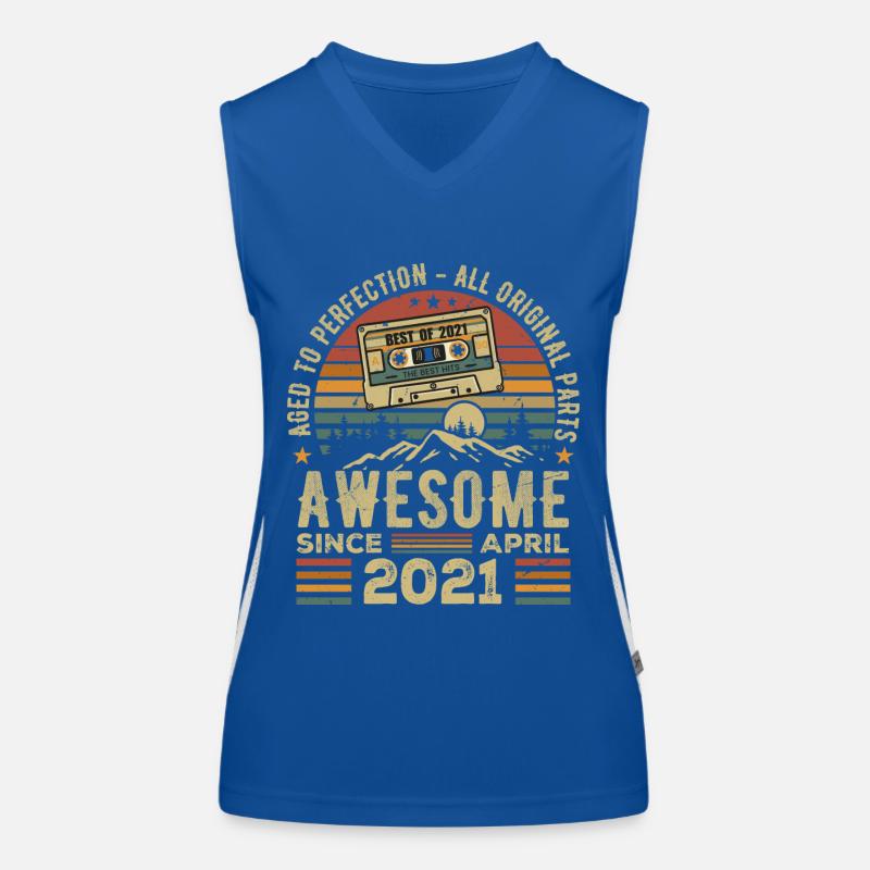 April 2021 Vintage Retro Geburtstagsgeschenk Funktionelles Kontrast-Tank Top für Frauen
