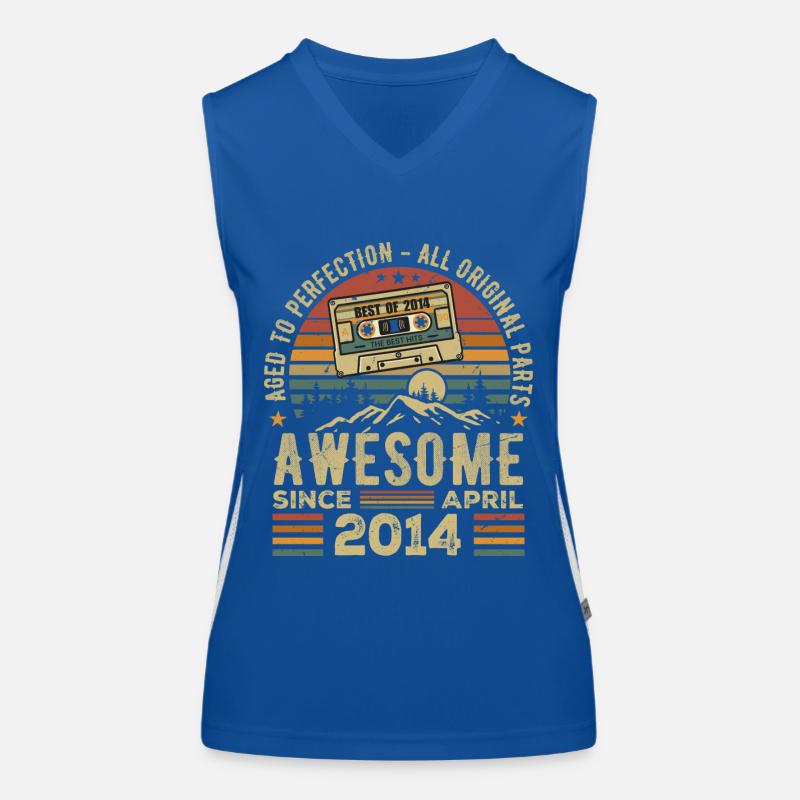 April 2014 Vintage Retro Geburtstagsgeschenk Funktionelles Kontrast-Tank Top für Frauen