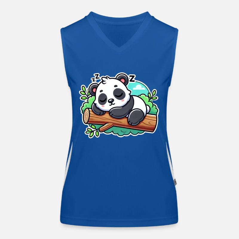 Panda endormi sur une branche Débardeur respirant contrasté Femme
