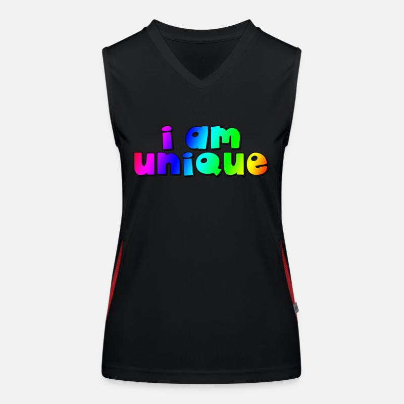 I AM UNIQUE Ich bin einzigartig / rainbow Funktionelles Kontrast-Tank Top für Frauen