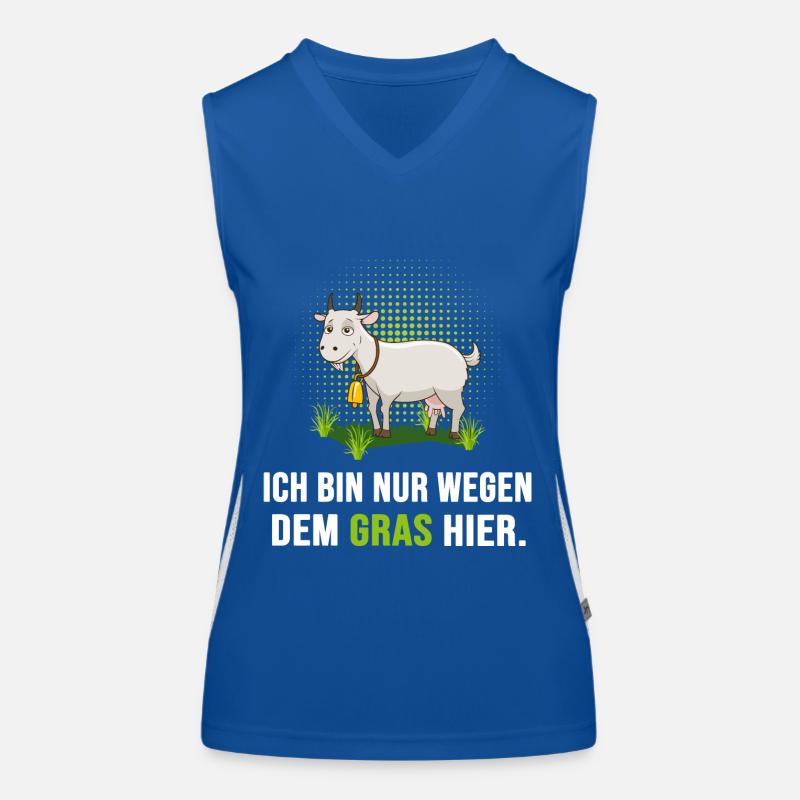 Ziegenbock Ziege "Ziege mag Gras" ziegenbart high Funktionelles Kontrast-Tank Top für Frauen
