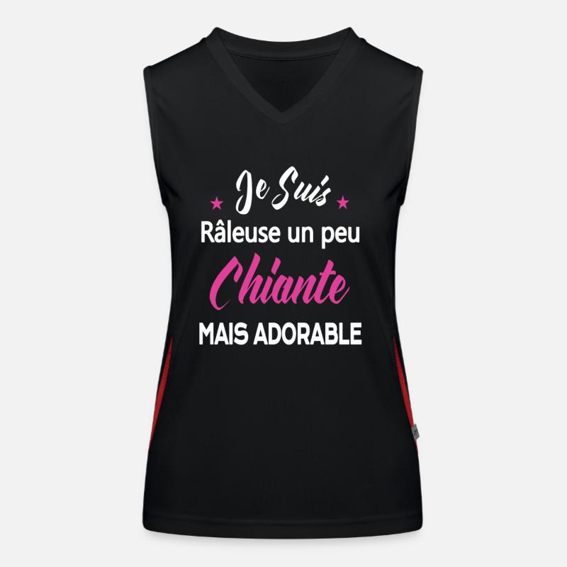 Je Suis Râleuse Un Peu Chiante Mais Adorable Funktionelles Kontrast-Tank Top für Frauen