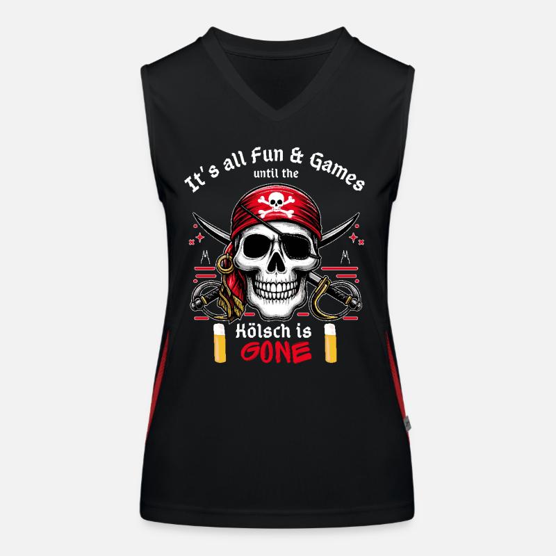 Carnaval Pirate Squelette Kölsch Cologne Cologne Alaaf Fun Débardeur respirant contrasté Femme