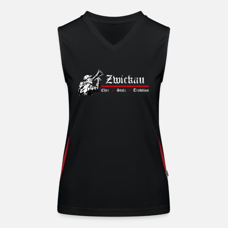 Zwickau Ehre Stolz Tradition Funktionelles Kontrast-Tank Top für Frauen