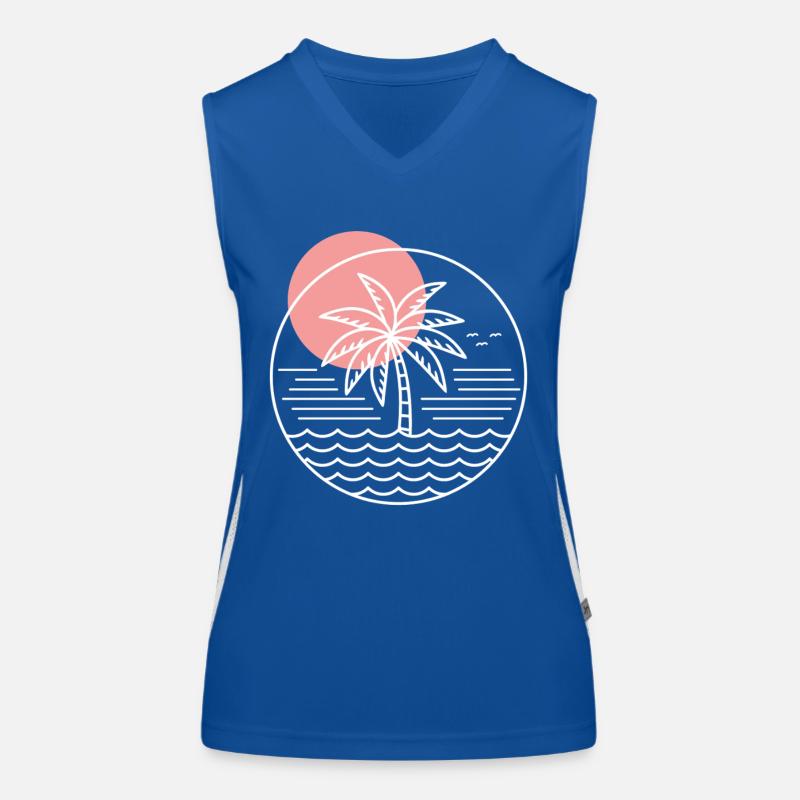 Palm Tree Circle Women's Functional Contrast Tank Top