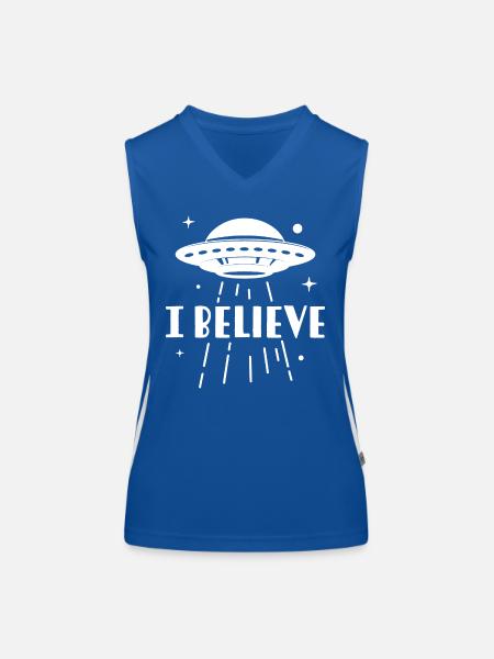 Ich glaube - Funktionelles Kontrast-Tank Top für Frauen - Royal/Weiß - Vorne