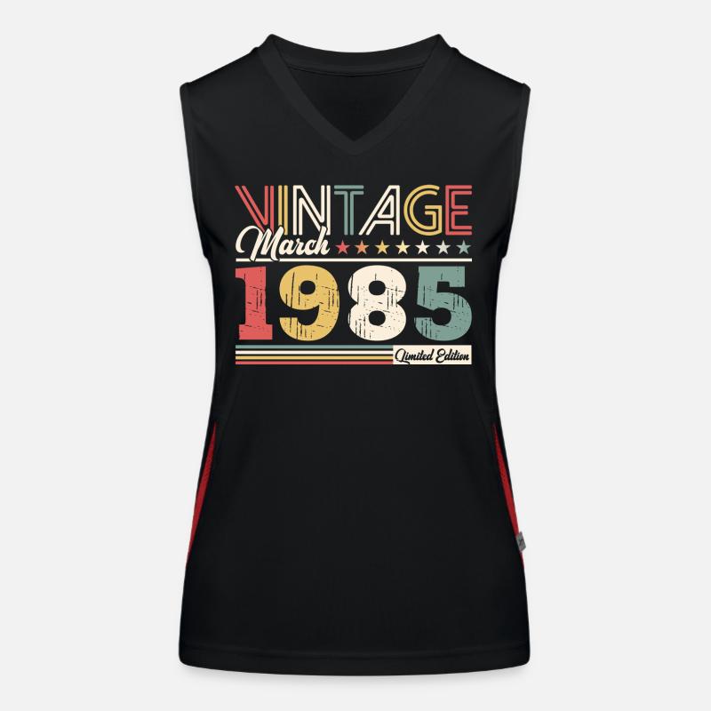 40. Geburtstag Geschenk Mann Vintage März 1985 Funktionelles Kontrast-Tank Top für Frauen