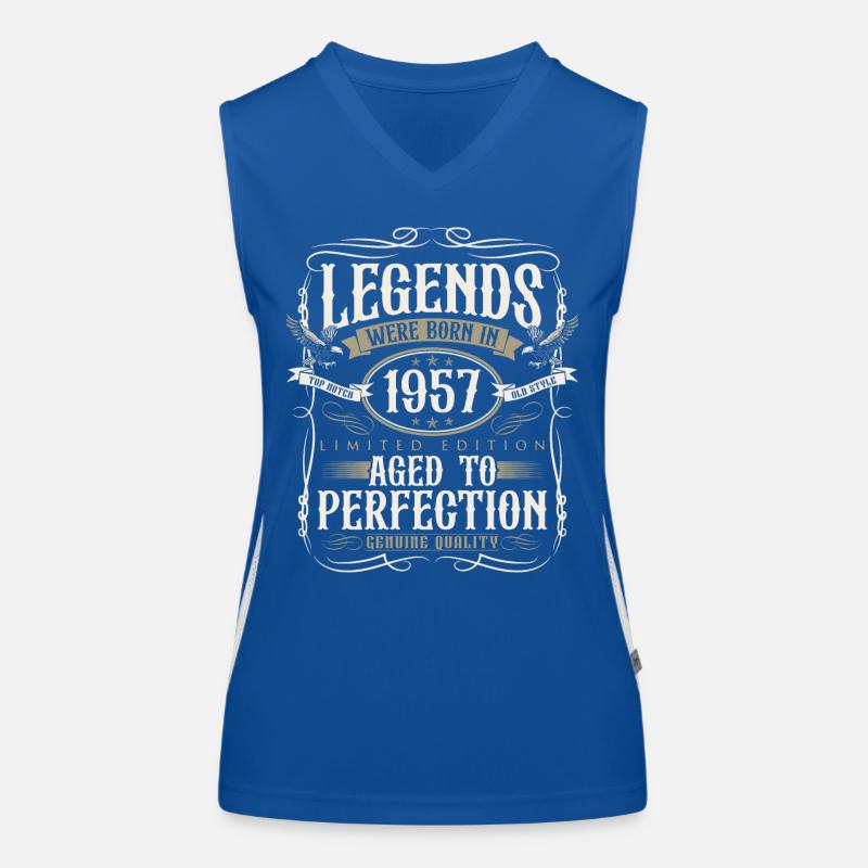 Born in 1957 Legends Birthday Gift Women's Functional Contrast Tank Top