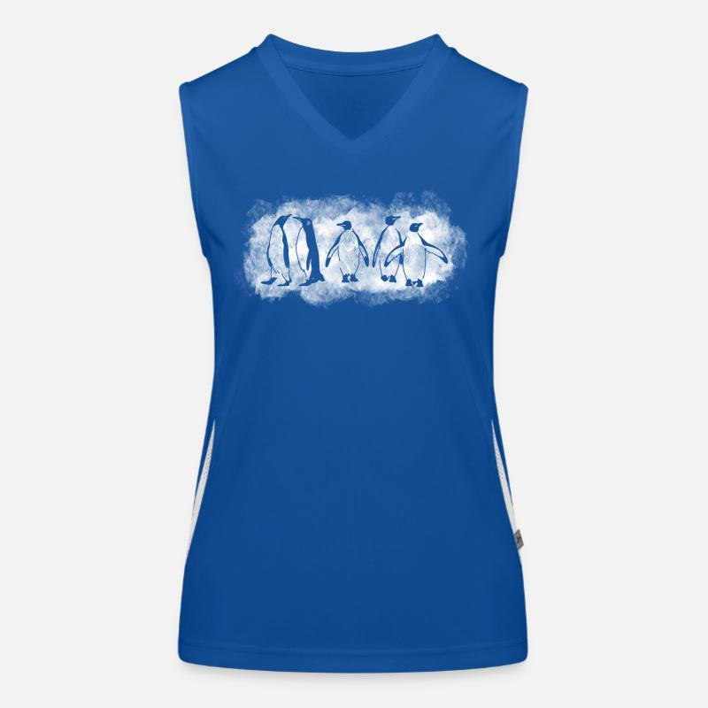 Pinguine im Eis Funktionelles Kontrast-Tank Top für Frauen