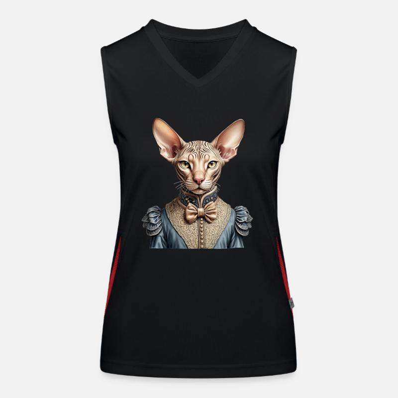 Viktorianische Sphynx-Katze Funktionelles Kontrast-Tank Top für Frauen