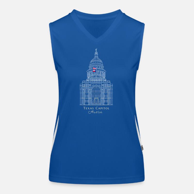 Austin, dessin du Capitole du Texas, États-Unis Débardeur respirant contrasté Femme