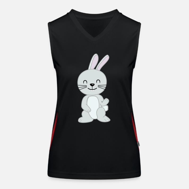 Clever cute rabbit Women's Functional Contrast Tank Top