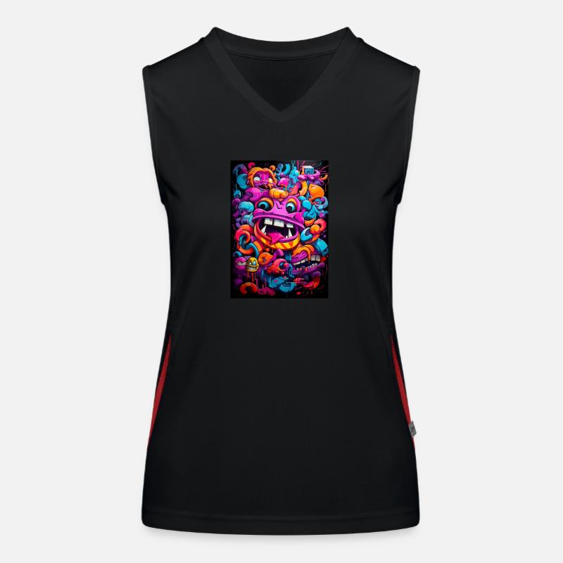 Graffiti Monster Funktionelles Kontrast-Tank Top für Frauen