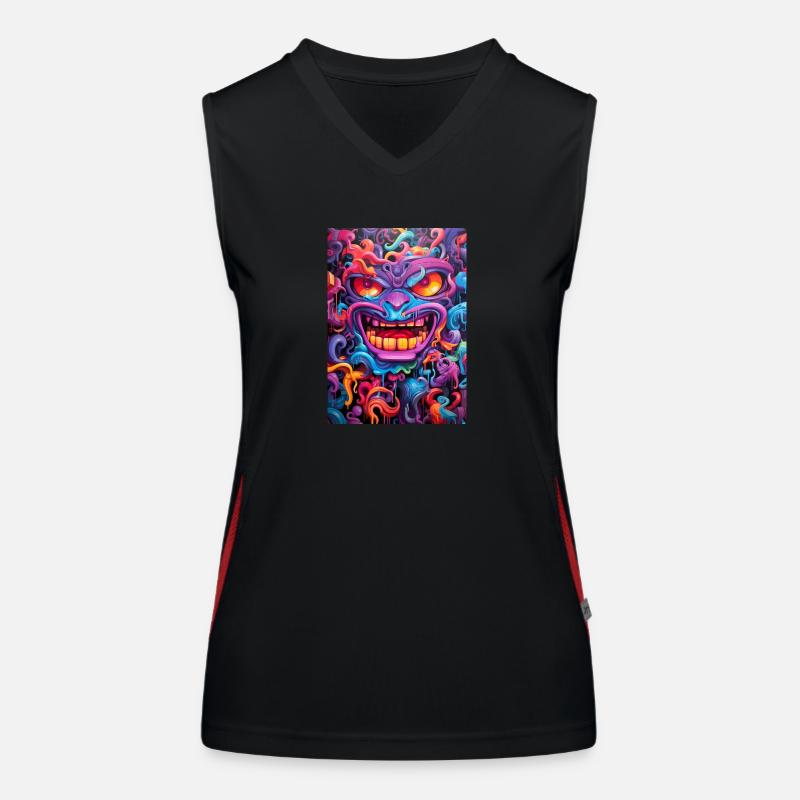 Graffiti Schädel Funktionelles Kontrast-Tank Top für Frauen