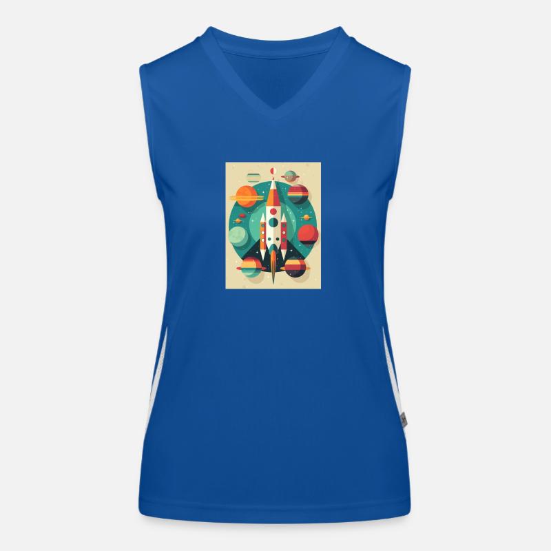Rocket Launch Raketenstart Women's Functional Contrast Tank Top
