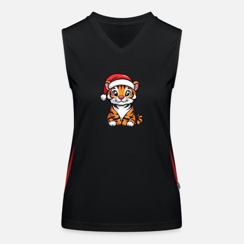 Tigre Noël Mignon Débardeur respirant contrasté Femme
