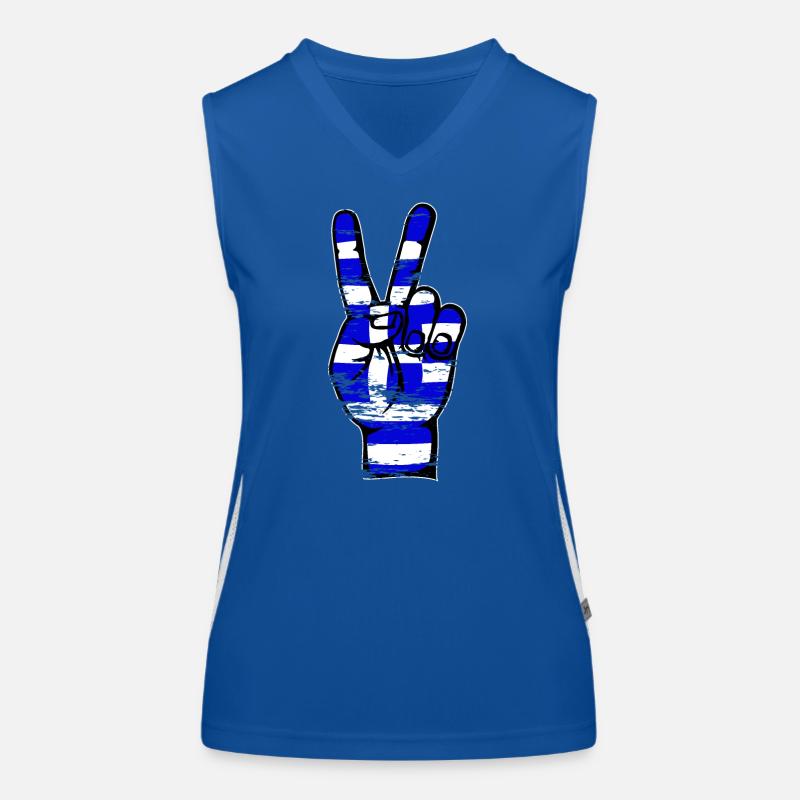 Grèce Drapeau Paix Victoire Symbole utilisé Débardeur respirant contrasté Femme