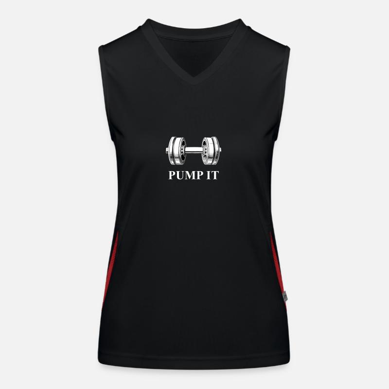 PUMP IT mit Kurzhantel Funktionelles Kontrast-Tank Top für Frauen