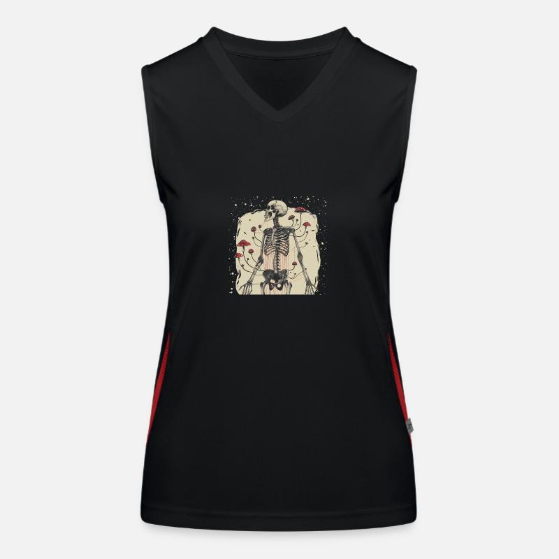 Morbid Horror Toadstool Skeleton Women's Functional Contrast Tank Top
