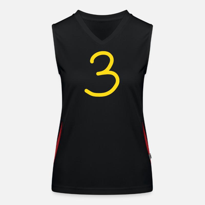 3 Nummer drei Zahl Geburtstag Funktionelles Kontrast-Tank Top für Frauen