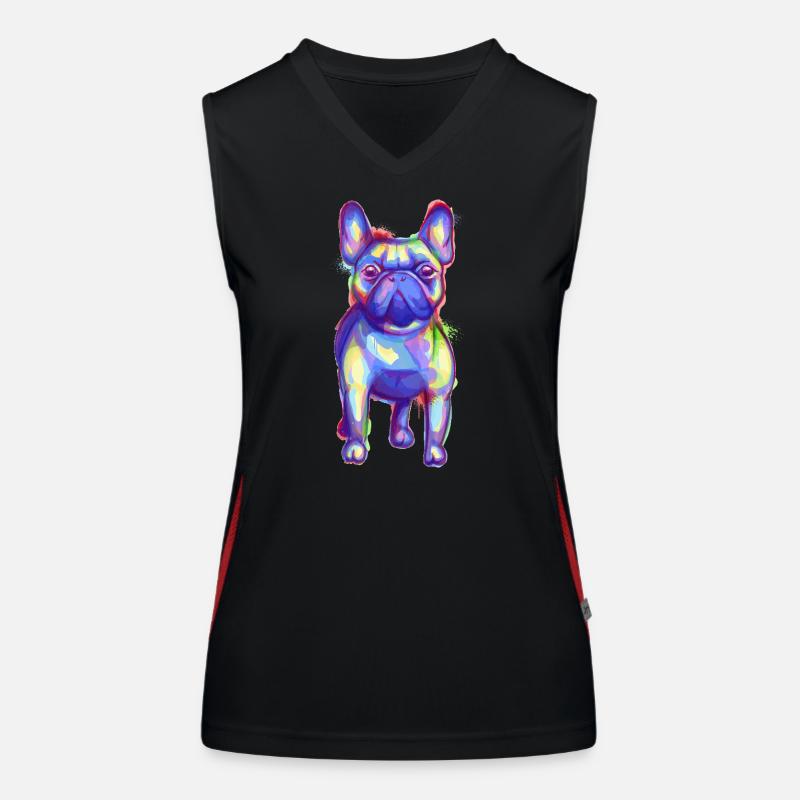 Bouledogue français coloré Débardeur respirant contrasté Femme
