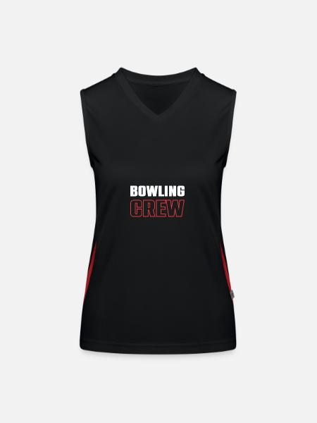 Équipe de bowling - Débardeur respirant contrasté Femme - noir/rouge - Devant