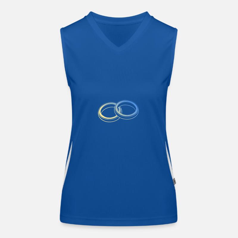 Eheringe Hochzeit Funktionelles Kontrast-Tank Top für Frauen