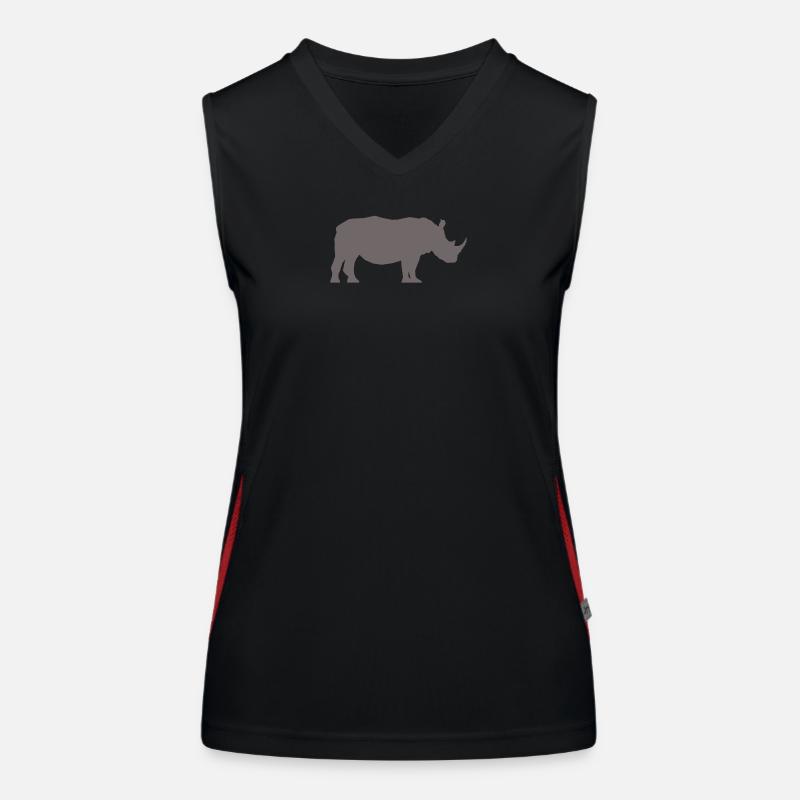 Rhino Profilgrau Funktionelles Kontrast-Tank Top für Frauen
