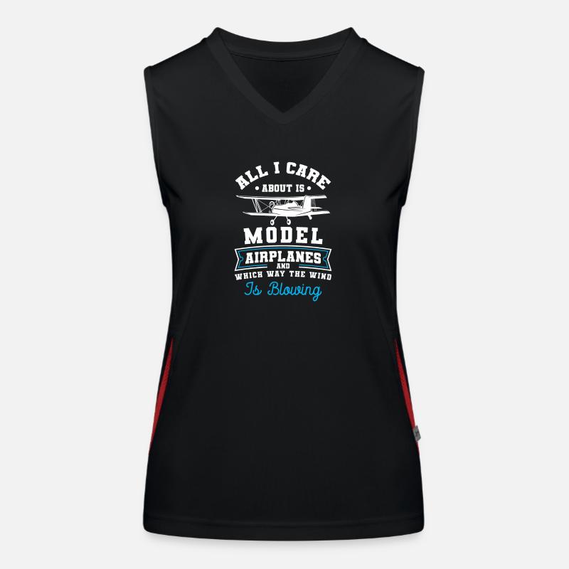 Model Airplane Airplane Pilot Model Women's Functional Contrast Tank Top