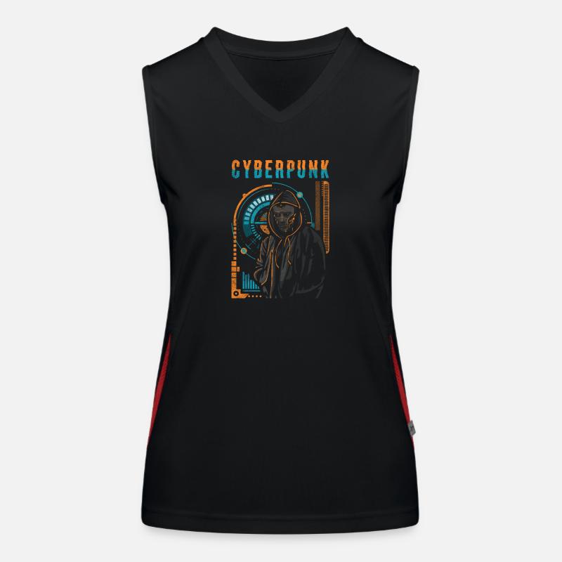 Cyborg Steampunk Tech Débardeur respirant contrasté Femme