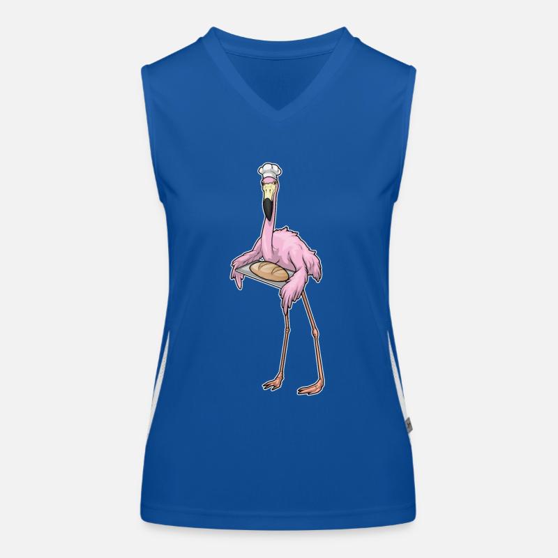 Flamingo Bäcker Brot Funktionelles Kontrast-Tank Top für Frauen