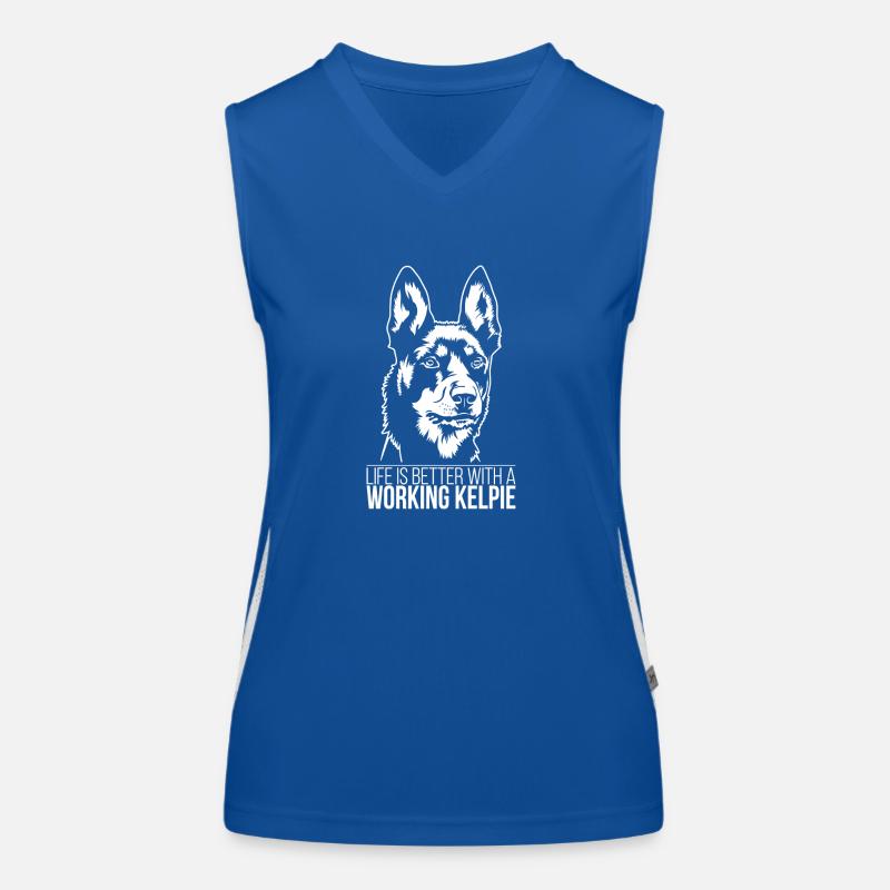 Working Kelpie life is better Hunde Wilsigns Funktionelles Kontrast-Tank Top für Frauen