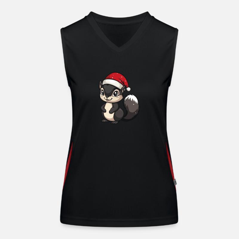 Eichhörnchen Weihnachten Niedlich Funktionelles Kontrast-Tank Top für Frauen