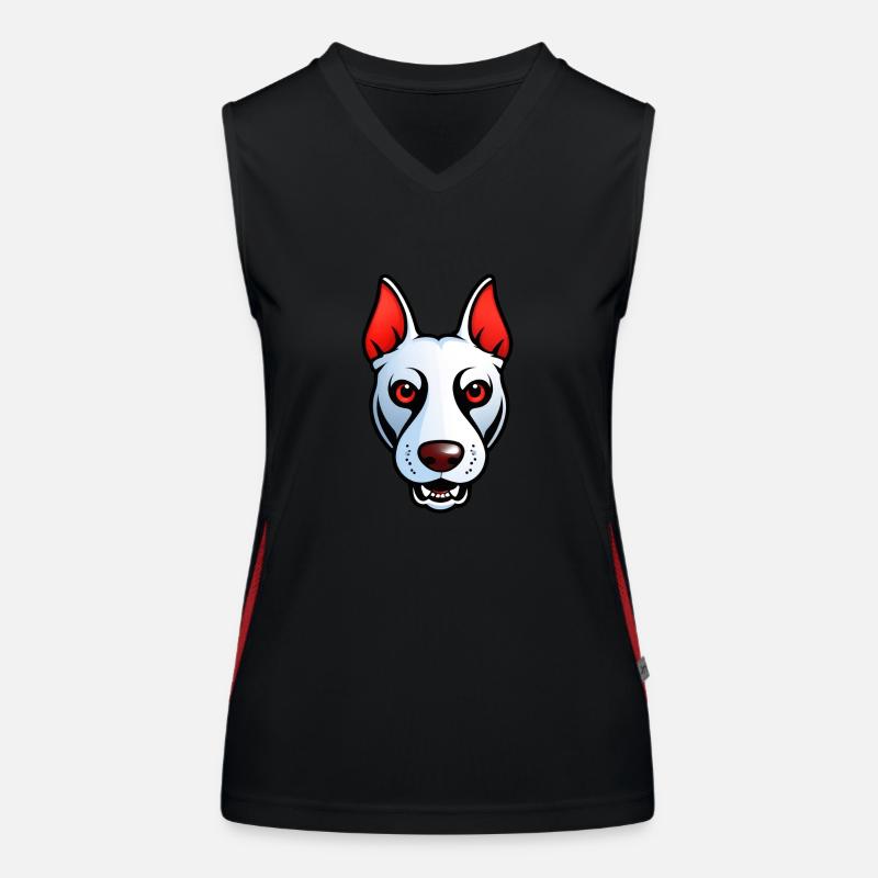 Cartoon Comic Cooler Pitbull Terrier Hund Funktionelles Kontrast-Tank Top für Frauen