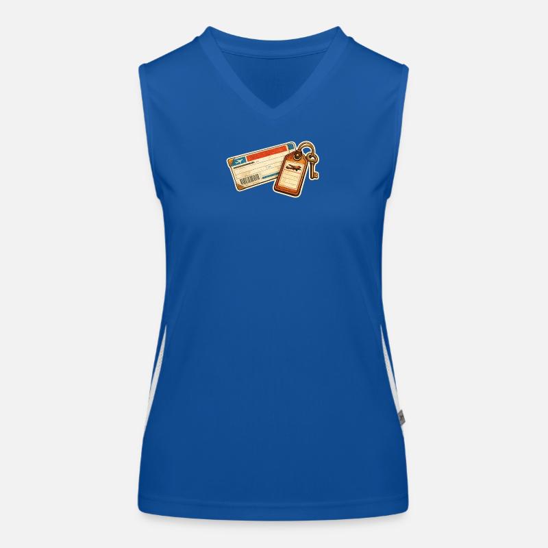 Vintage Flugticket Gepäckanhänger Design Funktionelles Kontrast-Tank Top für Frauen