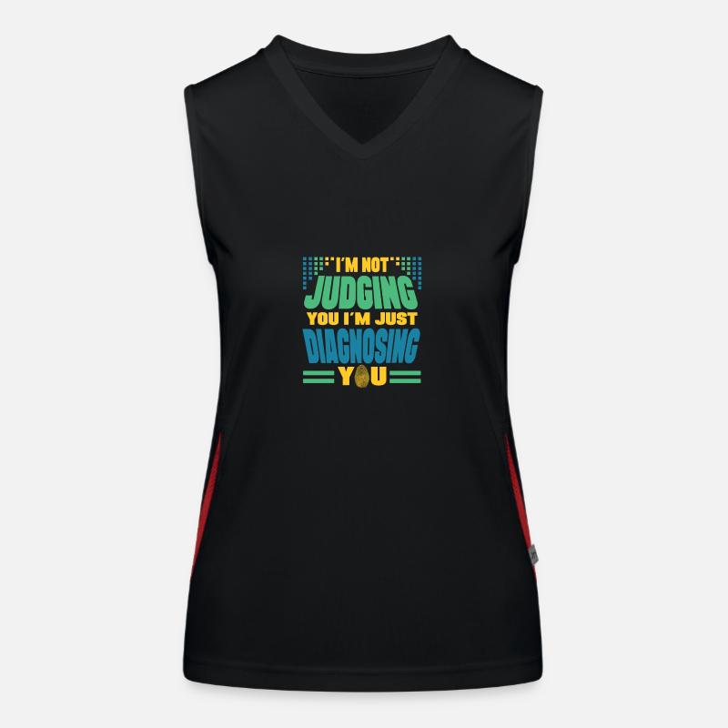 Forensic Psychologist Fingerprint Forensic Women's Functional Contrast Tank Top