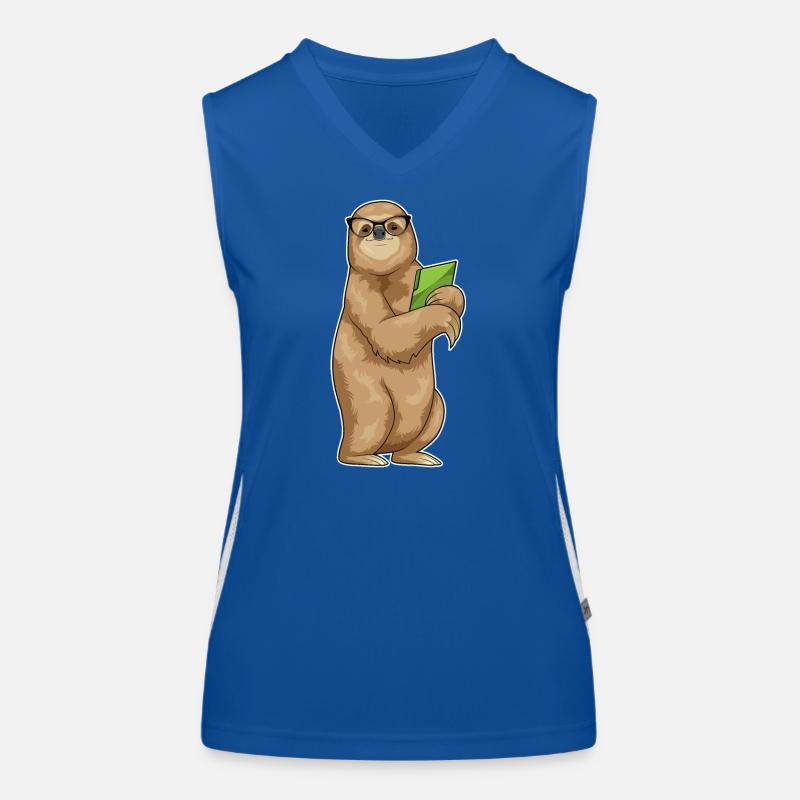Sloth Secretary Folder Office Women's Functional Contrast Tank Top