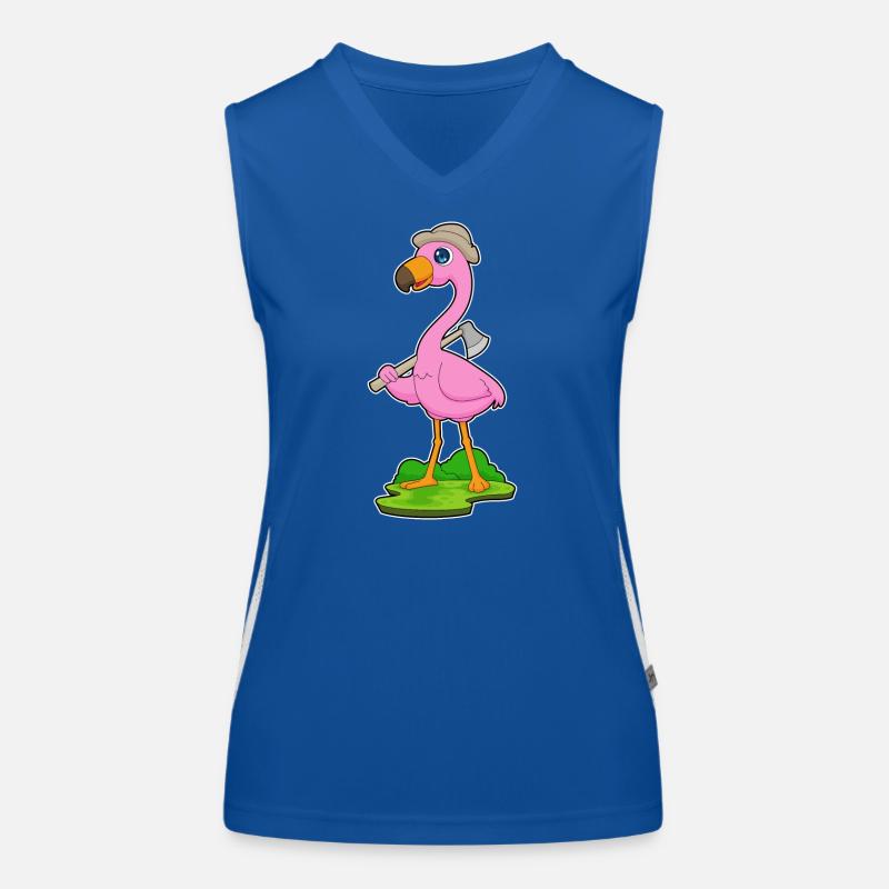Hache de bûcheron flamant rose Débardeur respirant contrasté Femme