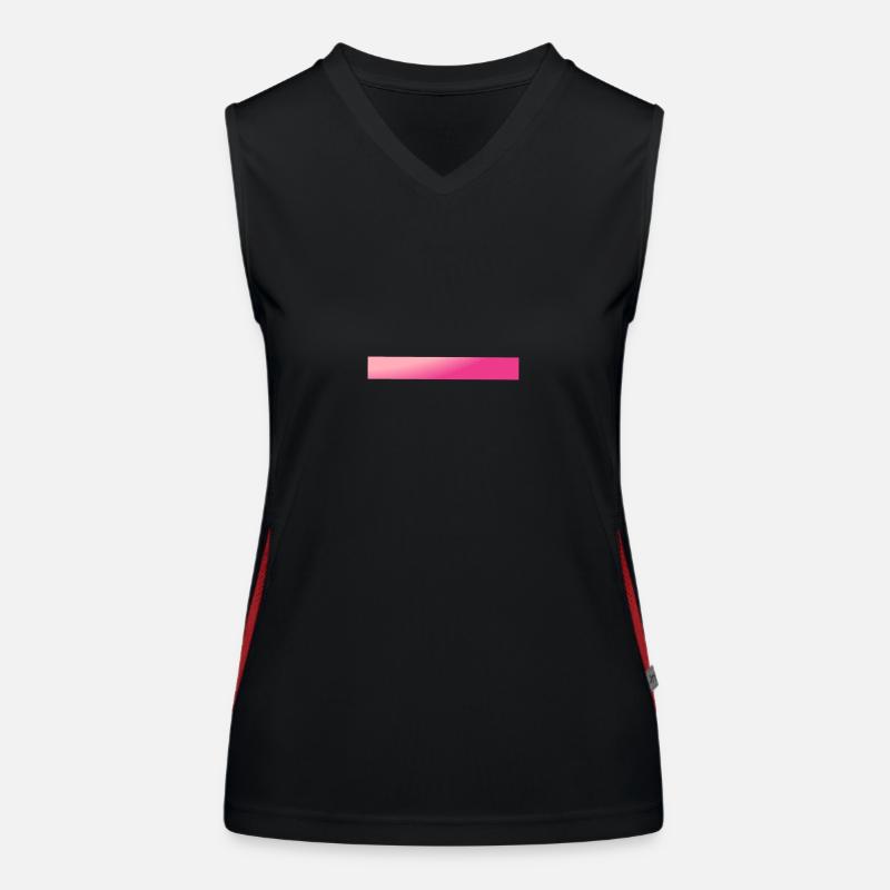 Pink Gradient Bars Women's Functional Contrast Tank Top