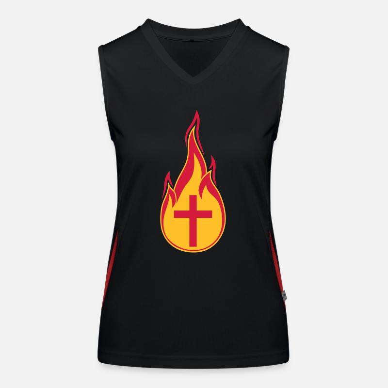 feu flammes chaud brûlé brûlé torche loder Débardeur respirant contrasté Femme