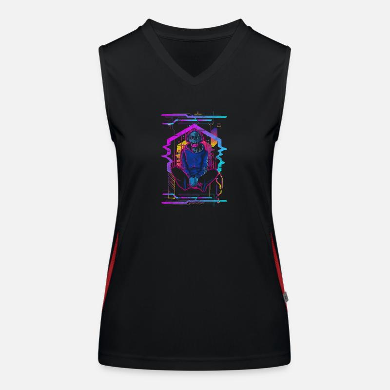 Zukunft Android Neon Gaming Funktionelles Kontrast-Tank Top für Frauen