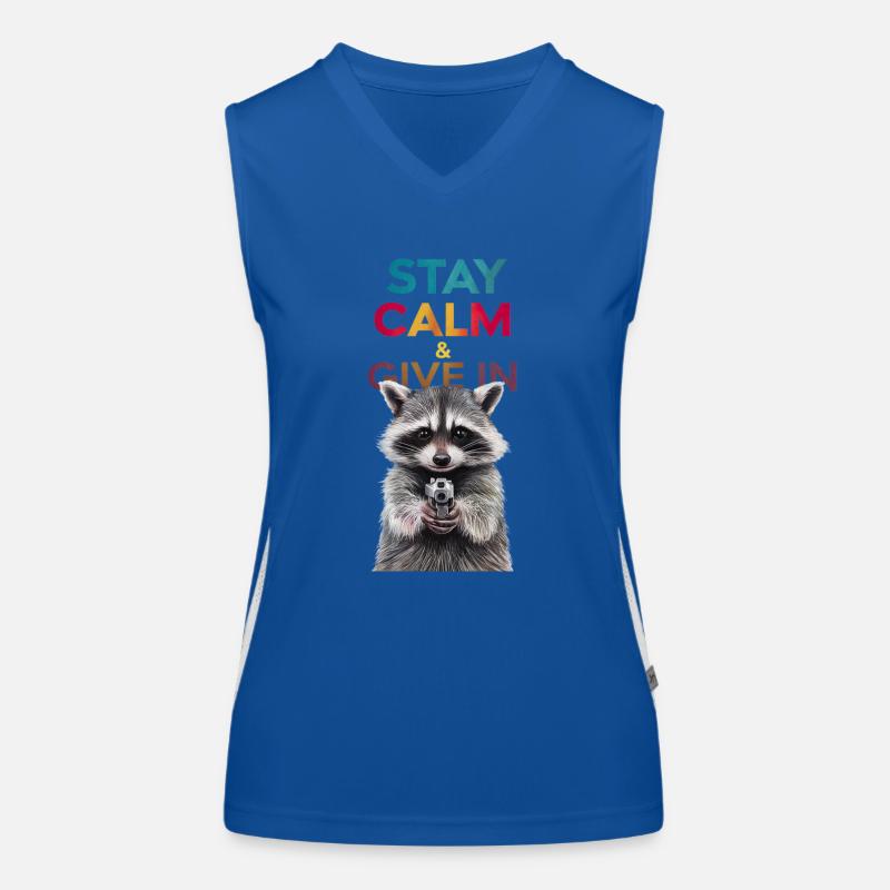 Meme Waschbär Funktionelles Kontrast-Tank Top für Frauen