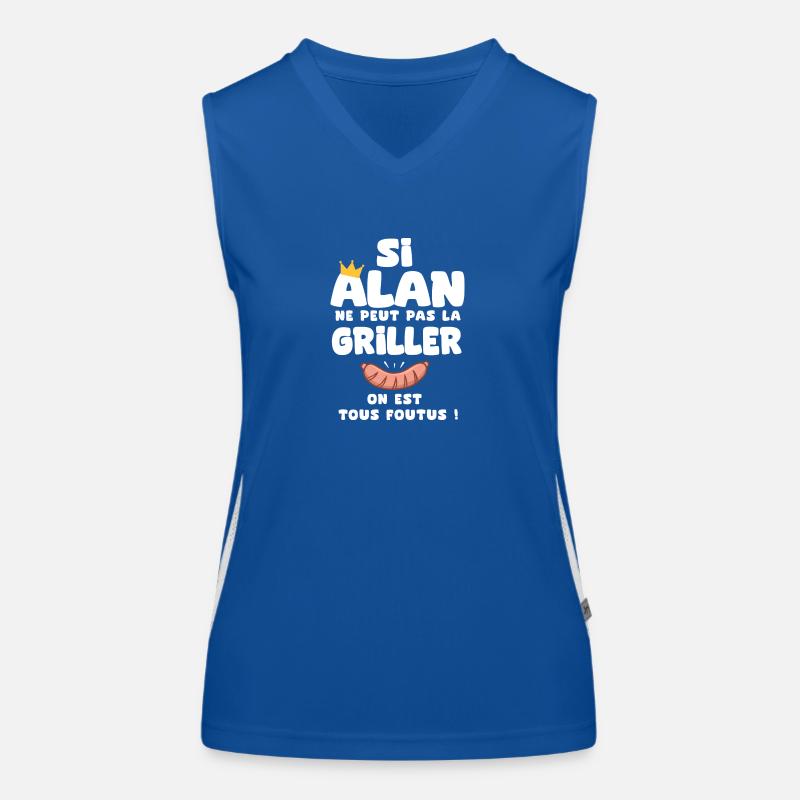 Alan roi barbecue cadeau alan fêtes Débardeur respirant contrasté Femme